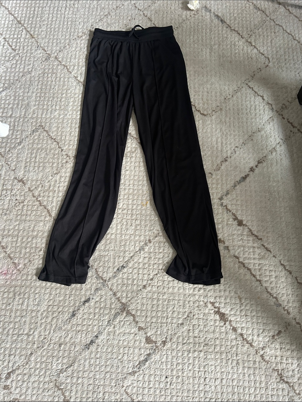 Women's Black Wide-Leg Drawstring Pants